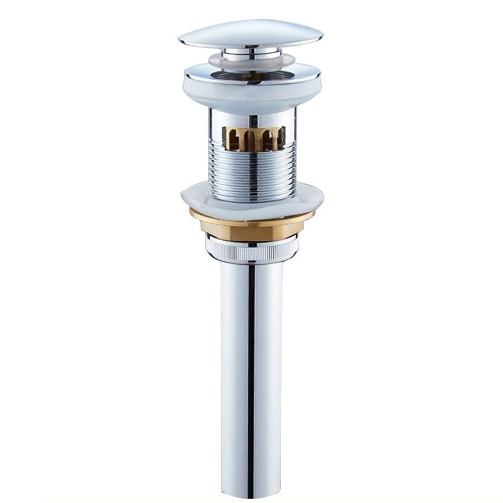 Valvula Desague Lavabo Click Clack Pop-Up Universal Desague Lavabo Desagüe Automático Antiolor con Cesta Válvula Tapon Pop Up Lavabo plata