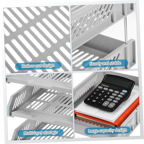 Bac à documents horizontal empilable en plastique robuste pour classement de bureau - 5