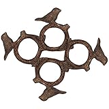 ITOS365 Handmade Songbird Bird on Tree Branch - Aluminium Metal Napkin Rings Set of 4 Holder for Din