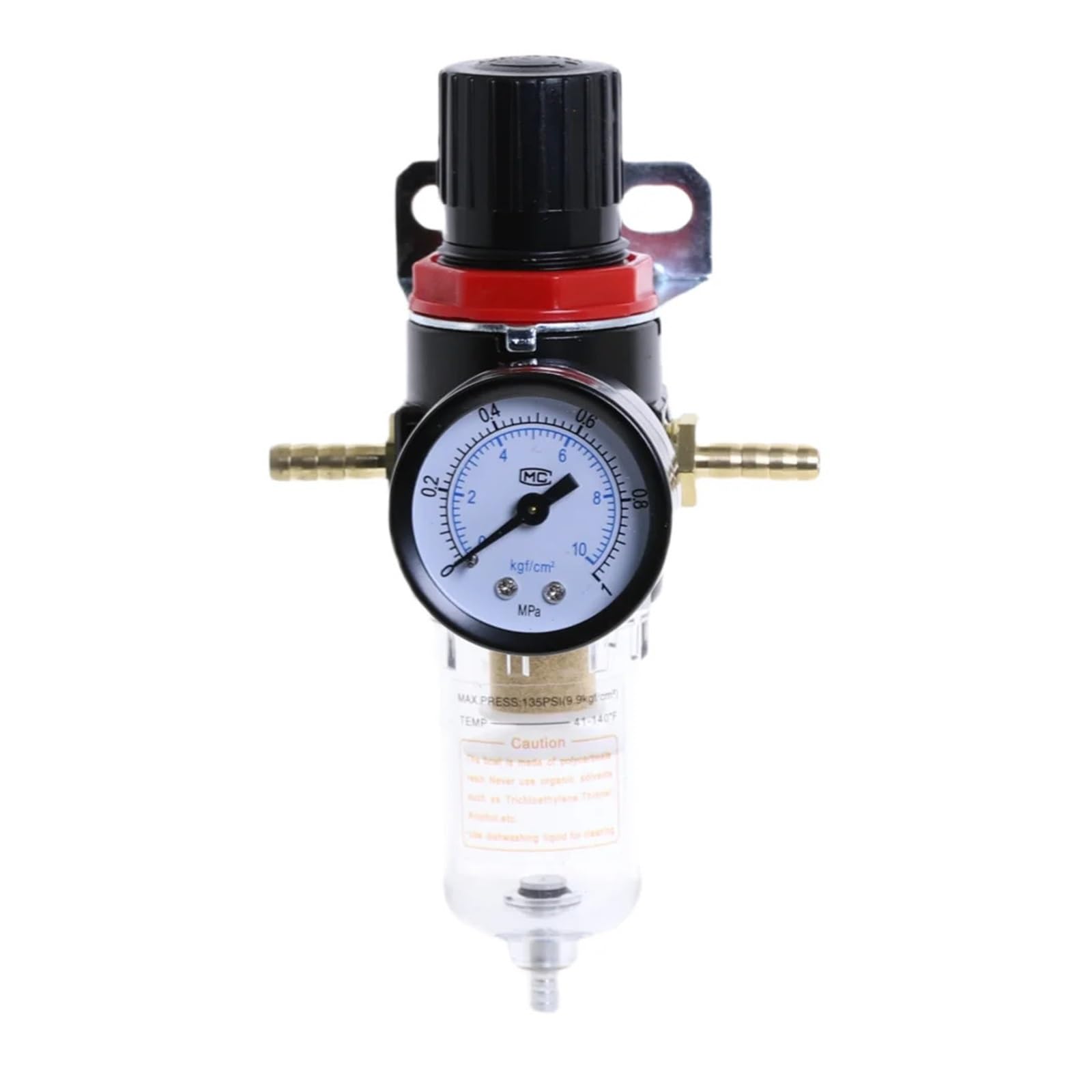 Regolazione pneumatica della pressione Regolatore di pressione dell'unità trattamento dell'aria con filtro pneumatico, valvola riduzione del compressore(Tape-10mm Fitting)