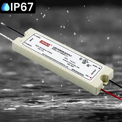 Image of Jinbo 60W 24V LED Driver, Power Supply, IP67 Waterproof, 3Years Warranty, Volts Transformer Adapter, Short Circuit Protection, Energy-Efficient & Reliable, LED Lights, Outdoor Light, UL Listed