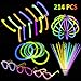 Produktbild Fanmad Knicklichter, 100 Stück, 214 Sets für Armbänder, Ketten, etc. - Knicklicht-Set - Partybox mit vielen Accessoires, Glow Sticks, Leuchtstab für Kinder, Knicklicht für Hochzeiten