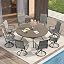 Grey Wood Grain Table/ Grey Chairs