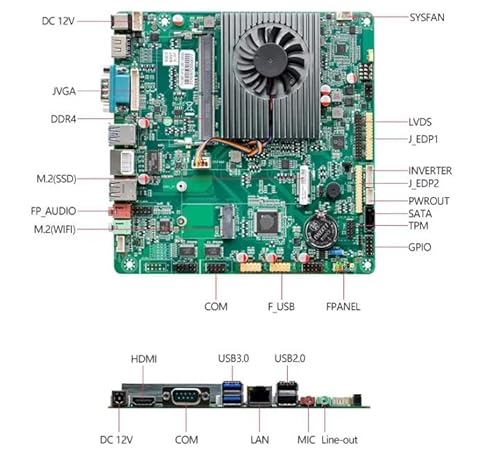 JUTOPIPC N100 Mini-ITX マザーボード Intel CPU IPC SBC 埋め込み超薄型メインボード COM LAN DC-12V DDR4 EDP LVDS の商品画像 1