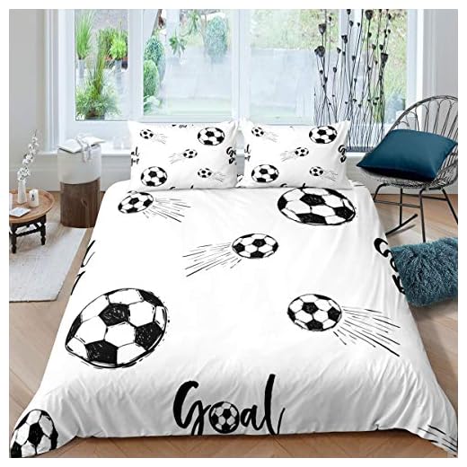 Funda de edredón de Pelota de fútbol, Color Blanco y Negro