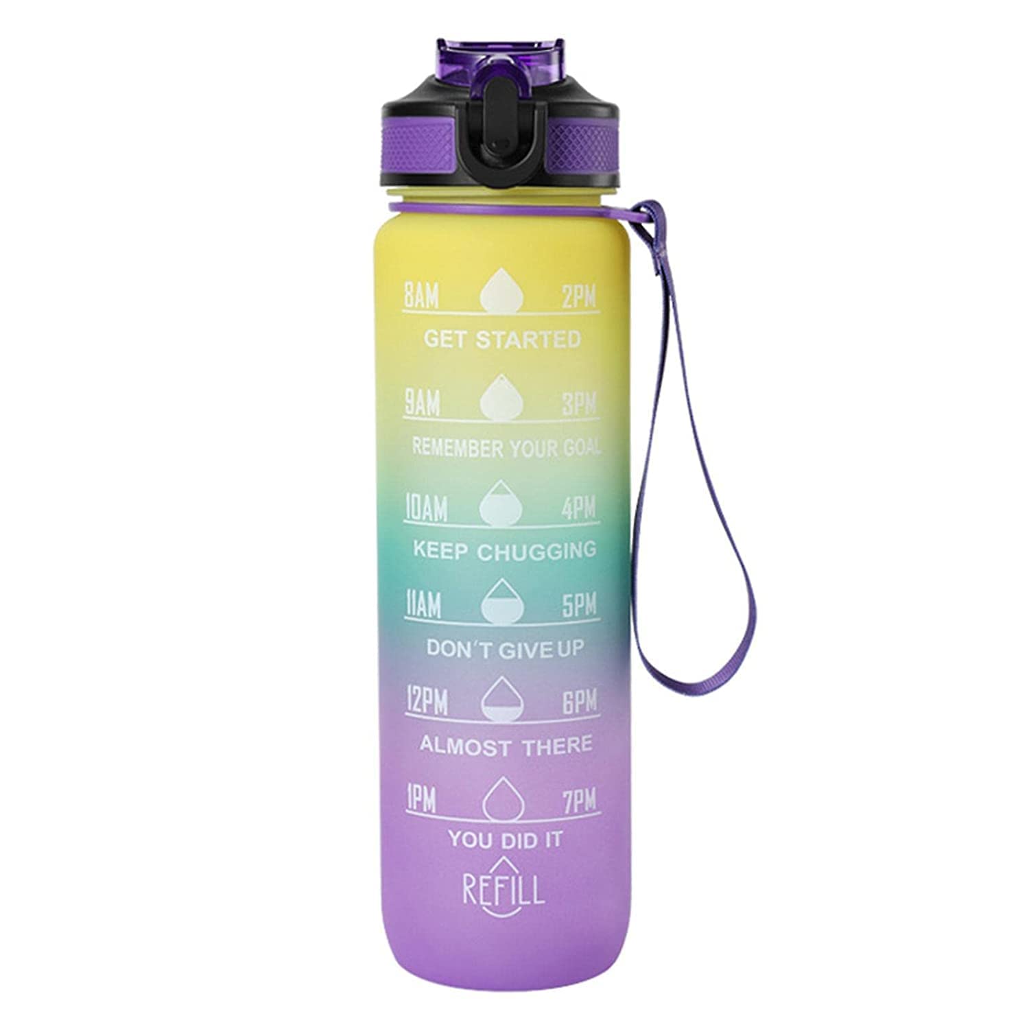 JUGTE Plastic Water Bottles 1 Litre Sipper Bottle For Adults Motivational Water Bottle Sipper With Straw & Time For Gym Office School Home Water Bottle For Kids (Purple) (B0C3ZPSVMR) Amazon Price History, Amazon Price Tracker