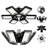 Dopwii Bombillas LED para garaje (paquete de 2), 180 W, 18 000 lm, 6500 K, para taller, con 6 paneles deformables y 1 para techo de sótano y granero, compatibles con E26/E27. (2)