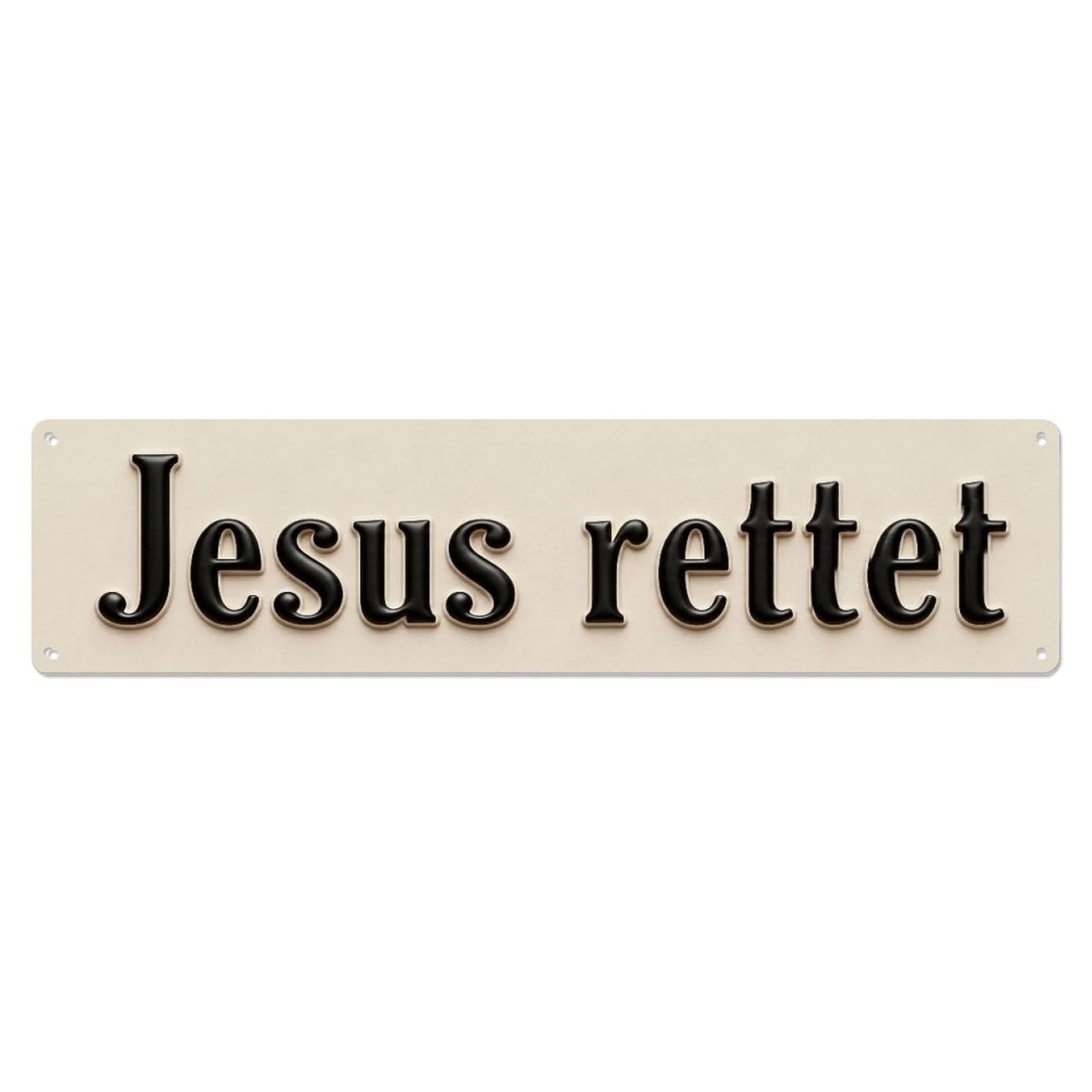 Jesus Rettet Salvation Christian Metal Tin Skinny Sign Plaque Wall Decor for Cafe, Club Bar, Office, Home Garden Metal Poster 4x16Inch
