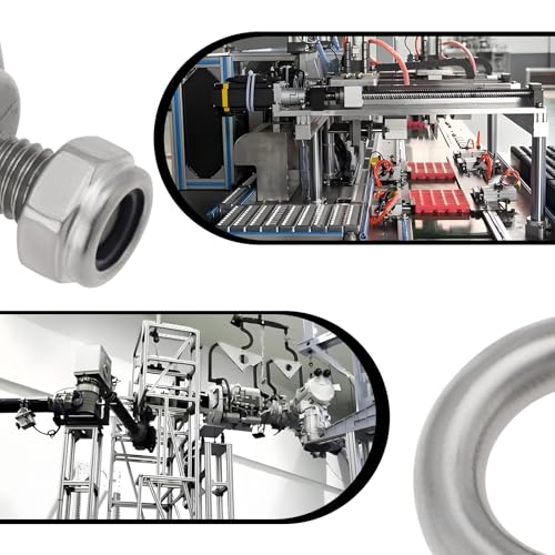 Image of OTOTEC 4 Sets M8 Lifting Eye Bolts with M8 Lock Nuts 304 Stainless Steel Eye Bolt for Mechanical Equipment Electric Power Marine Transportation, 264-B-BFW