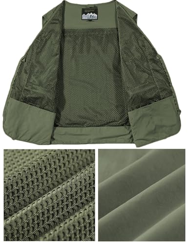Men's Lightweight Mesh Fishing Vest Utility Outdoor Multi-Pocket Hunting Cargo Vest3