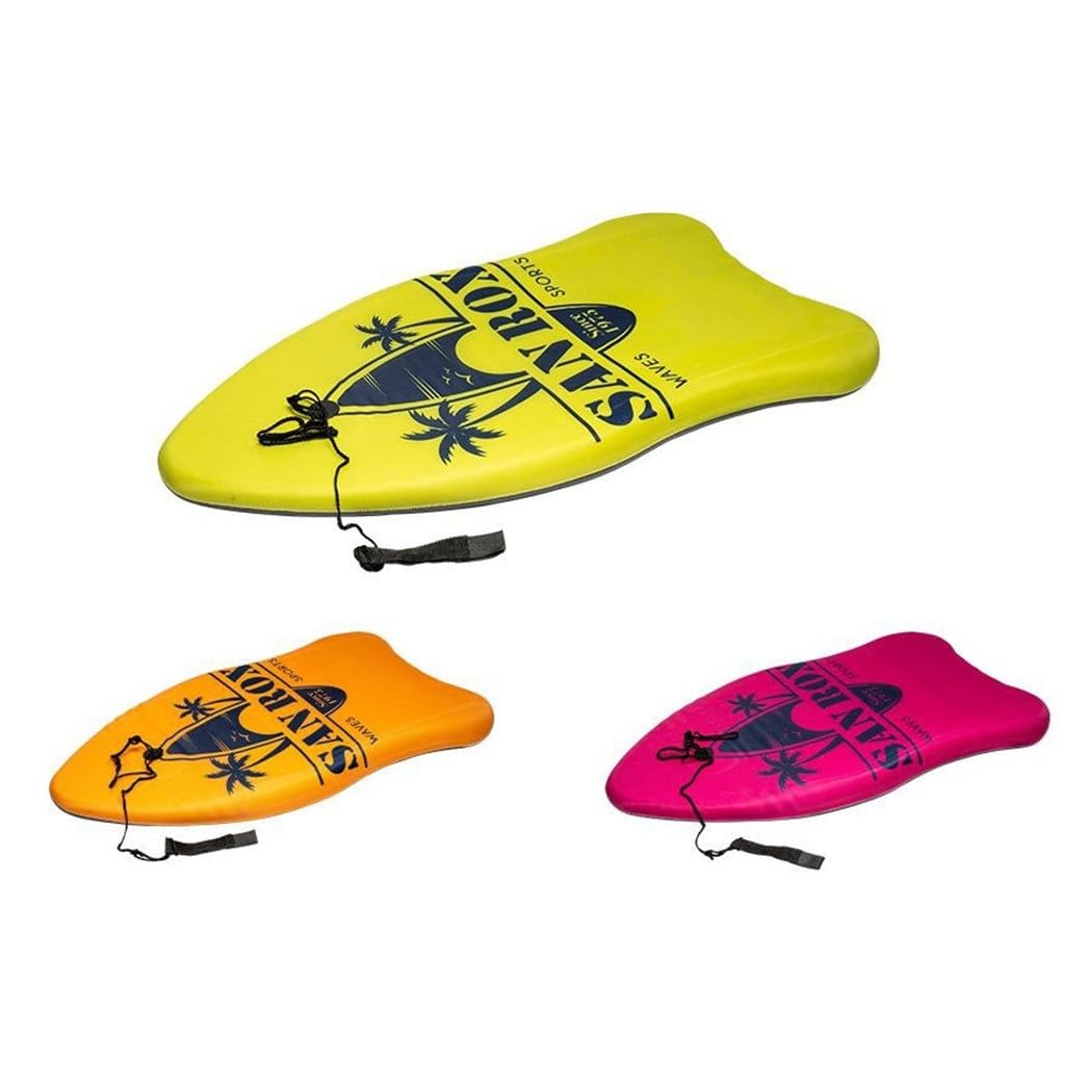 Trade Shop - Tavoletta Mare Eps 84cm Bodyboard Surf Colorata con Scritta con Corda per Caviglia 3501024 -