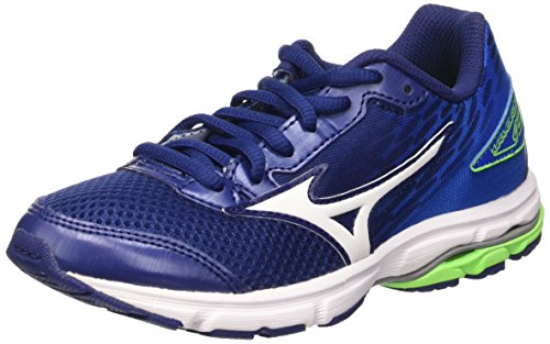Mizuno Wave Rider 19 Jr, Zapatos de correr para Niños, Azul (Twilight Blue/White/Skydiver), 37