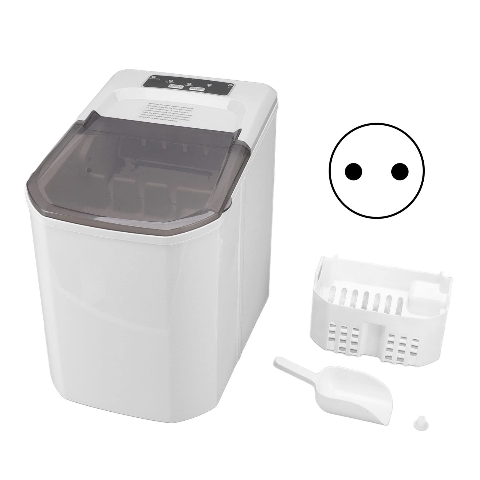 Chrees Máquina para Hacer Hielo, Mini Máquina de Hielo Portátil para Encimera, para el Hogar, Bar, Cocina, Tanque de 1,5 L, 9 Cubos en 6-10 Minutos