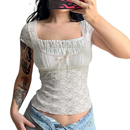 T-shirt Y2K vintage en dentelle idéal pour vos sorties urbaines et festivals