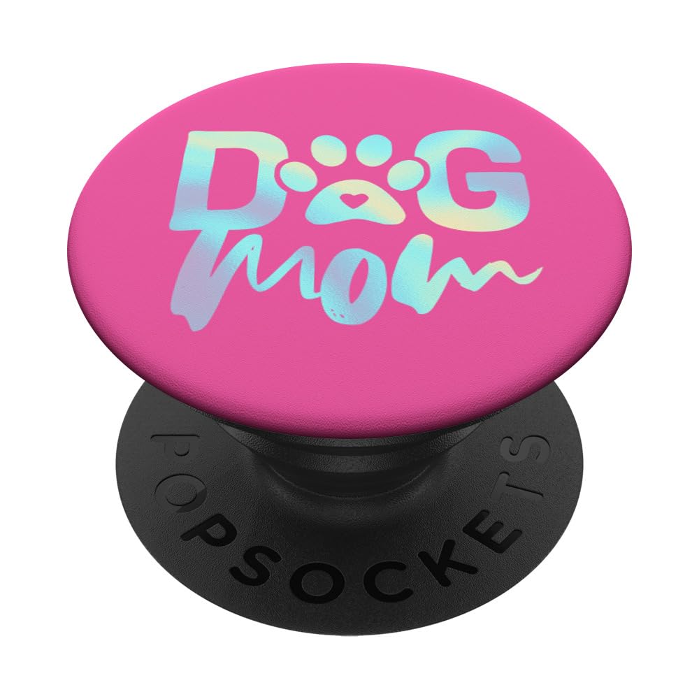 Rainbow Dog Mom Pink PopSockets Adhesive PopGrip