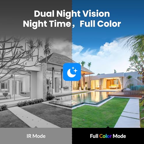 Image of Solar Security Camera Outdoor Wireless, 2K Color Night Vision, Battery Powered PIR Motion Detection,2.4GHz WiFi Cameras for Home Surveillance, Light and Sound Alarm, 2-Way Audio