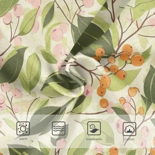 Toddler Panties, Vintage Berries Leaves Green Girls Cotton Underwear, 2–8 Years3