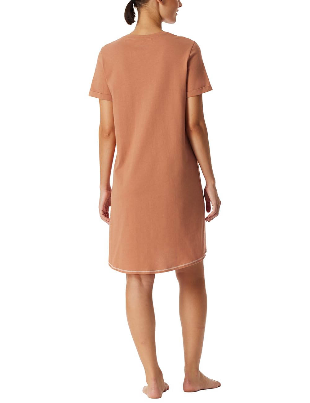 Schiesser Damen Nachthemd Kurzarm weiche Baumwolle Bigshirt mit Taschen – Ansicht 2