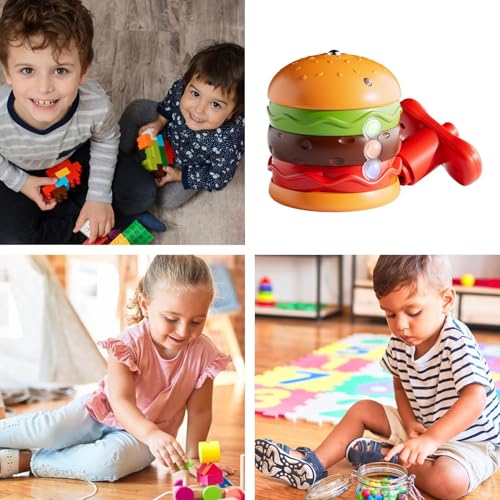 Spin Toy, Light Up Hamburger Balance Game with Music, Interactive Portable Travel Spinner for Children Fun Learning Activity at Home Kindergarten School Playroom Entertainment – Image 6