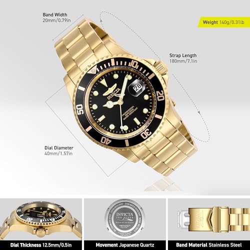 Image of Invicta Men's Pro Diver Quartz Watch with Stainless Steel Strap