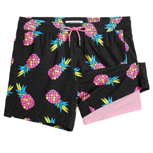 Image of maamgic Mens Swim Trunks with Compression Liner 5 Inch, Quick Dry Bathing Suit with Zipper Pockets, No-Chafing Swim Shorts