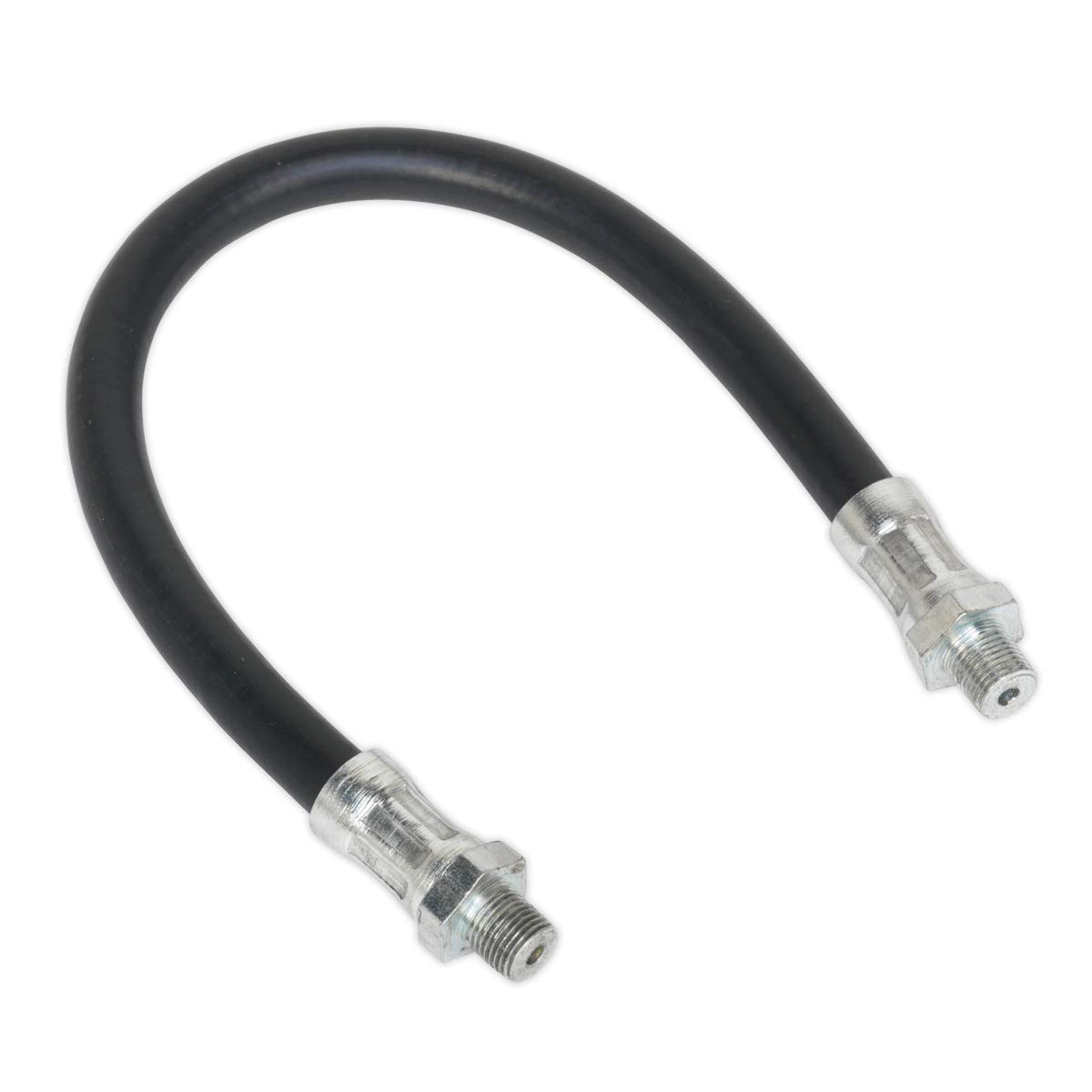 Sealey 1/8"" BSP 300mm Flexible Rubber Delivery Hose Black/Silver GGH300