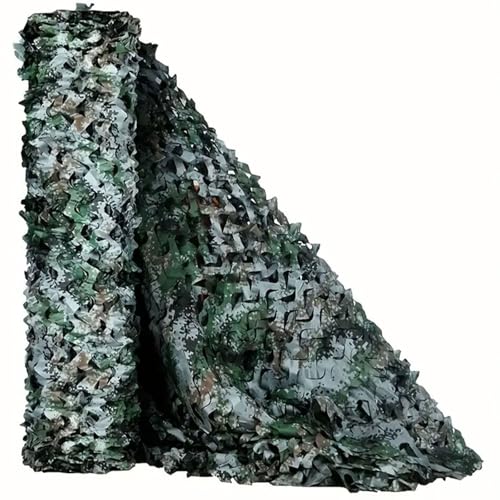 Filet Camouflage Woodland, Filet de Camouflage Chasse Protection Solaire Militaire Voile D'Ombrage, pour Jeu Militaire Cacher Pare-Soleil Décorati, 2x8m