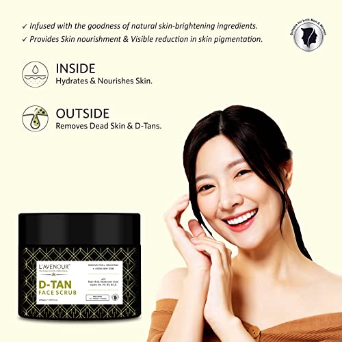 Image of L'avenour D-Tan Face Scrub For Deep Exfoliation, Remove Tan, Blackhead & Dead Skin Remover 200gm