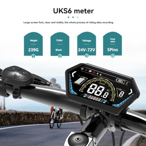 Anlayliay UKS6 Electric Scooter LCD Meter 24V-72V Color Screen E-Bike Smart Display Electric Bicycle Dashboard SM 5PIN - Image 5