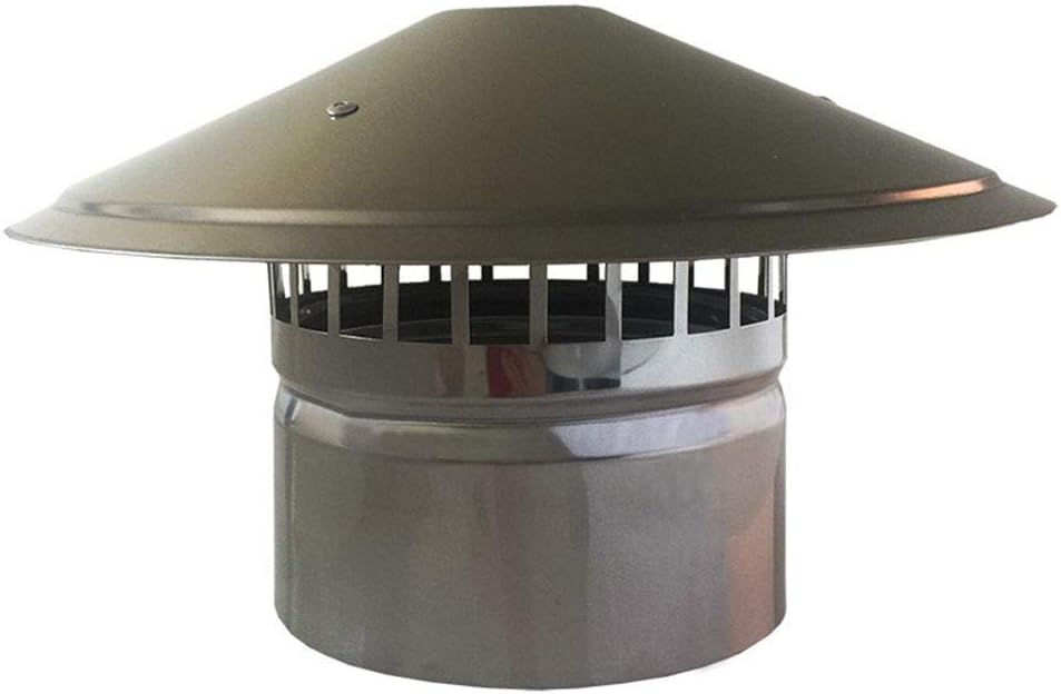 Chimney Cowl Stainless Steel, Pipe Rain Cover Protector Cap Ending Roof Cowl for Ducting Ventilation Cap Rain Hat Hood (150mm)