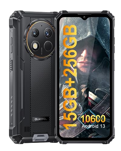 Smartphone OUKITEL WP28, sin contrato, 15GB RAM, 256GB ROM, batería de 10600 mAh, pantalla 6.52 pulgadas, Android 13, cámara de 48 MP, certificaciones IP68/ IP69K, Dual SIM