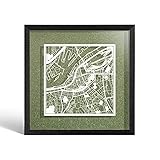 O3 DESIGN STUDIO Goteborg Papierschnittkarte, gerahmt, 