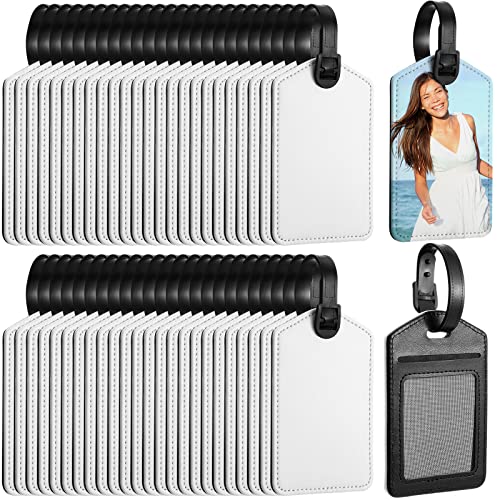 Hillban Sublimation Luggage Tags White Heat Transfer PU
