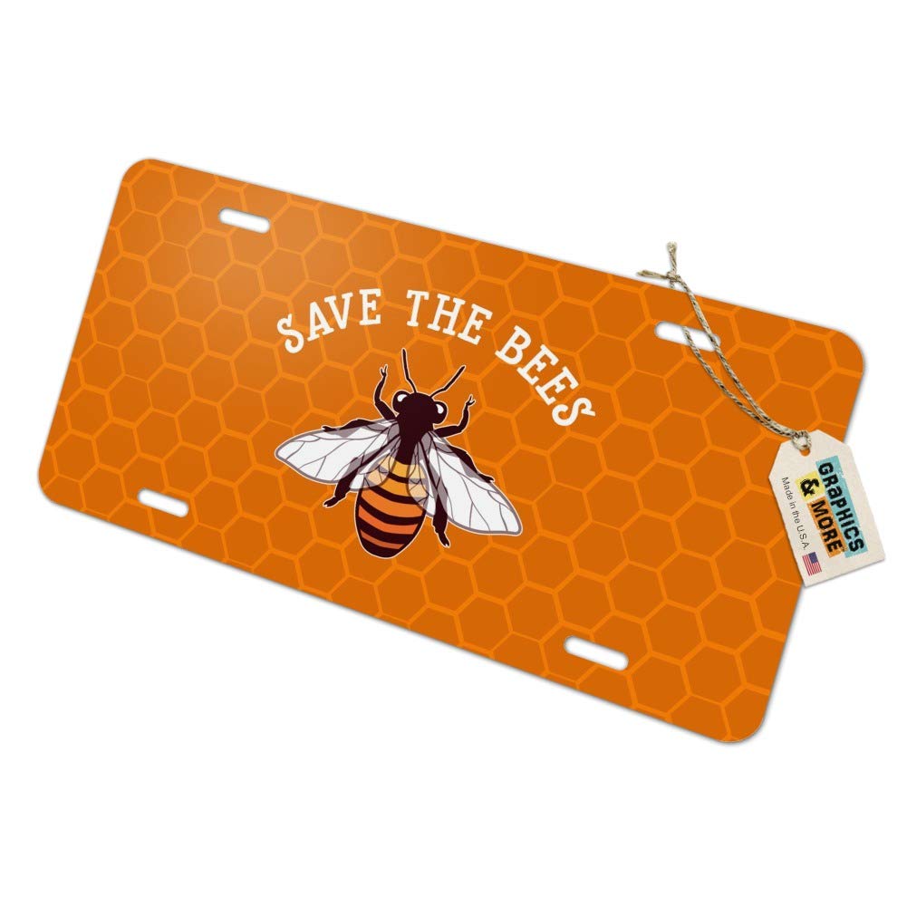 GRAPHICS & MORE Save The Bees Honey Novelty Metal Vanity Tag License Plate