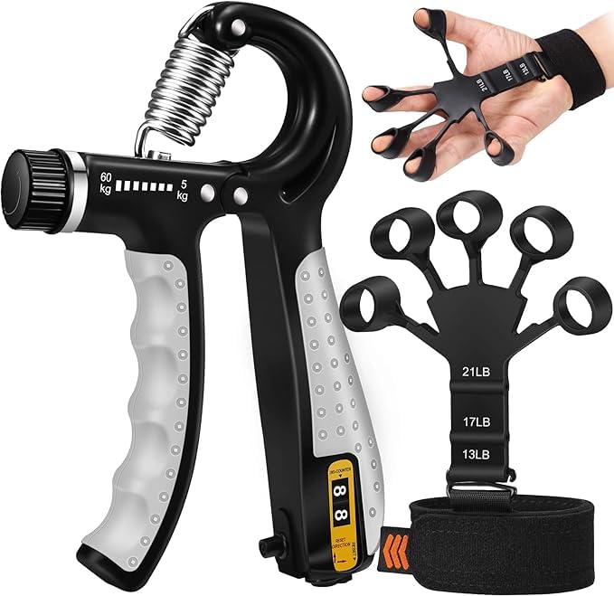 Hand Grip Strengthener - Adjustable Hand Exerciser and Finger Stretcher - Grip Strength Trainer for Muscle Building, Hand Therapy and Recovery - Relieve Pain for Arthritis, Carpal Tunnel (B0CQ8N2BSS) Amazon Price History, Amazon Price Tracker