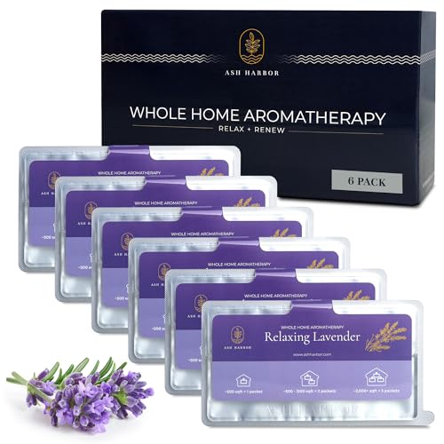 Relaxing Lavender Whole Home Aromatherapy | Furnace Filter Scent & AC Air Freshener Whole House | HVAC Duct Odor Eliminator for Lasting Freshness | Filter Fresh 6 Pack by Ash Harbor