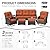 Joyside Wicker Patio Furniture Set 6 Piece Set with 1 Three-Seat Sofa, 2 Swivel Rocker Chairs, 2 Ottomans and 1 Side Table, Outdoor Furniture Patio Conversation Sets(Mixed Grey/Orange)