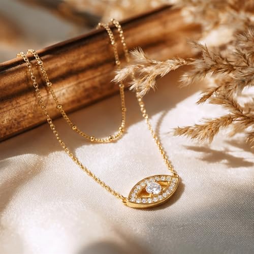 Image of MEVECCO Dainty Pendant Layered Necklaces for Women