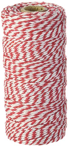 Mopec Cordino 12 Fili Intrecciati, Consistenza, Rosso e Bianco, 4.5x4.5x10 cm, 100 unità