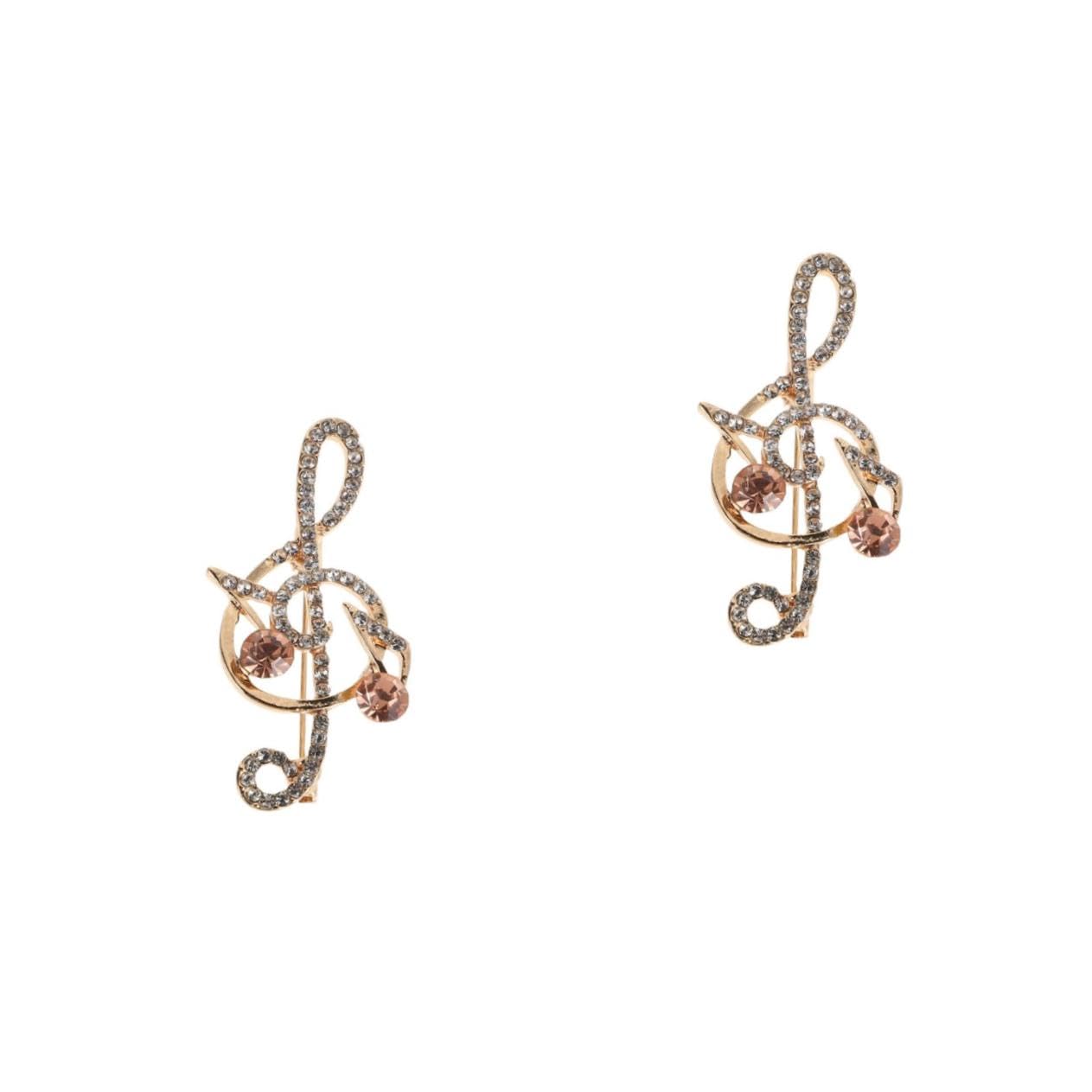 Spille a Forma Musicale, Accessori per Festival, Abito in Metallo, Abbigliamento Decorativo da Uomo, Nota Musicale, Diamante