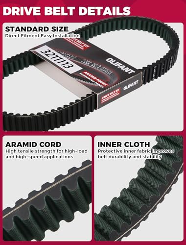 Image of 3211113 Drive Belt for Polaris Sportsman 450 500 570 800 /Sportsman SP 570 2015-19 /Sportsman Touring 570 2014-23 /Ranger Crew 500 2011-13 /Ranger Crew 800 2014 /RZR 800 2008-14 /19C3982