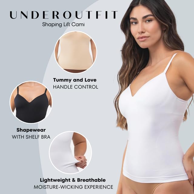 Underoutfit Shaping Lift Cami - Camisole with Built-in Shelf Bra, Slimming Tank Top for Women2