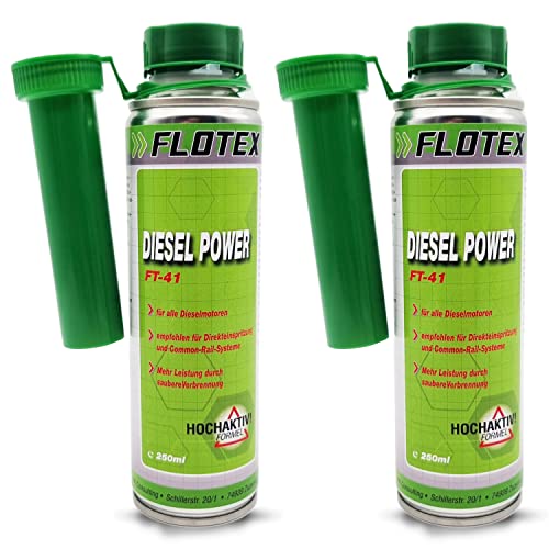 Flotex Diesel Power, 2 x 250ml Additiv Kraftstoffsystemzusatz für alle Dieselmotoren