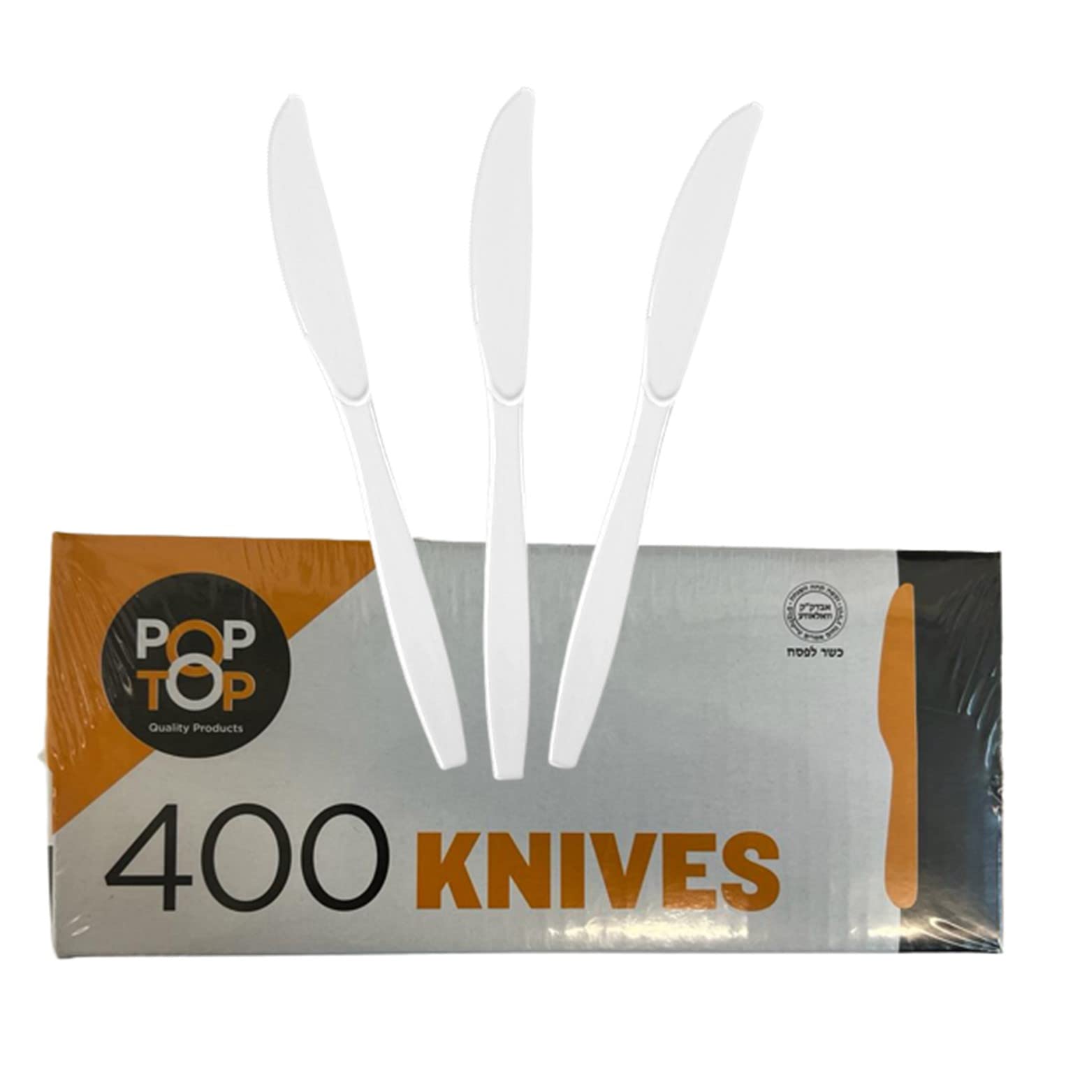 VeZee Disposable POP-TOP Premimum Quality White Medium Weght 400CT Value Pack Knives : 10 Pack