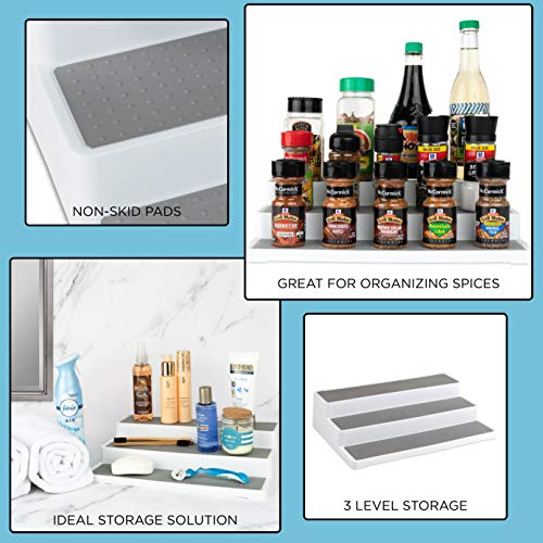 Homeries 3-Tier Spice Rack - Modern Design Waterproof and Non Skid Shelf Kitchen Organizer for Pantry Cabinet or Countertop Use… - Thumbnail 4