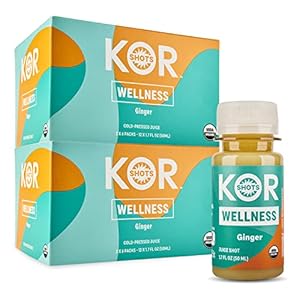 KOR Shots Ginger Shot – 24 Pack x 1.7 Fl Oz – Wellness Shot – Freshly Pressed Ginger and Cayenne Natural Energy Boost…
