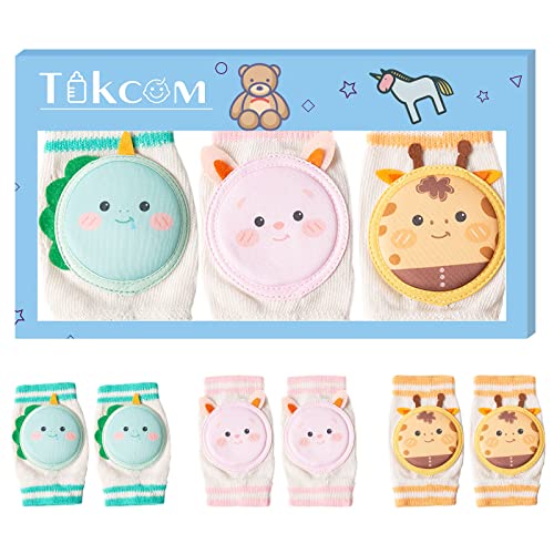 Image of Tokcom Baby Knee Pads for Crawling, Toddler Leg Warmer, Infant Kneepads, Adjustable Elastic Leg Warmers, Black Leg Protector (For Girl, Middle)