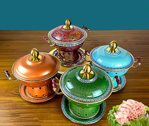 Olla Caliente de Cobre Cloisonné Tradicional Pequeña miniatura 3