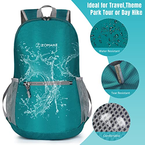 Image of ZOMAKE Ultra Lightweight Hiking Backpack 20L, Packable Small Backpacks Water Resistant Daypack for Women Men(Lake Green)