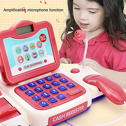 Dilwe Registrierkassen-Spielzeug, Simulations-Kassierer-Spielhaus, Rollenspiel-Spielzeug mit Mikrofon – Bild 4